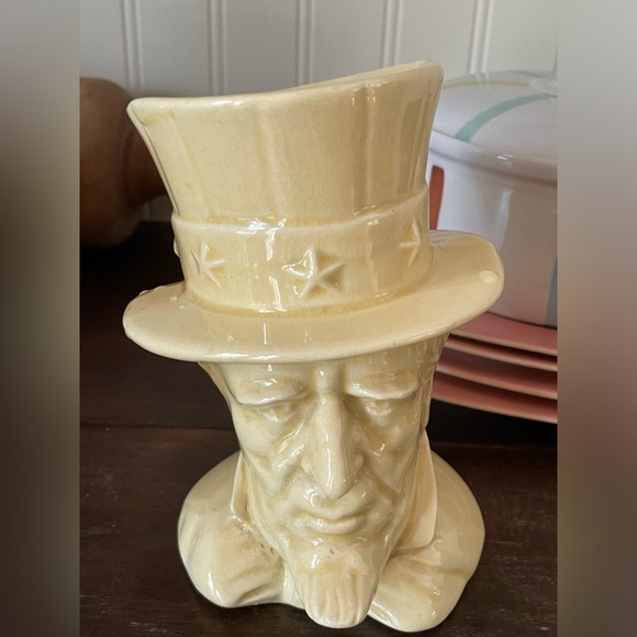 Vintage Kitschy Uncle Sam Yellow Ceramic Planter🇺🇸❤️ - Picture 4 of 13